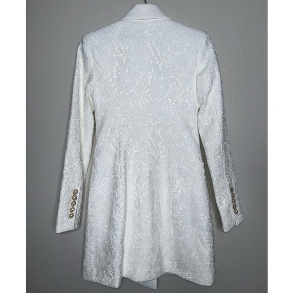 Rebecca Vallance NWT Hariet Blazer Mini Dress Ivory Lace Size US 4 Pearl Buttons - Picture 7 of 10